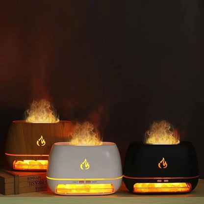 FlameGlow Salt Humidifier — Himalayan Flame-Effect Diffuser