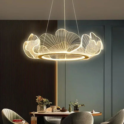 Modern Petal Pendant Light – Acrylic Flower Chandelier