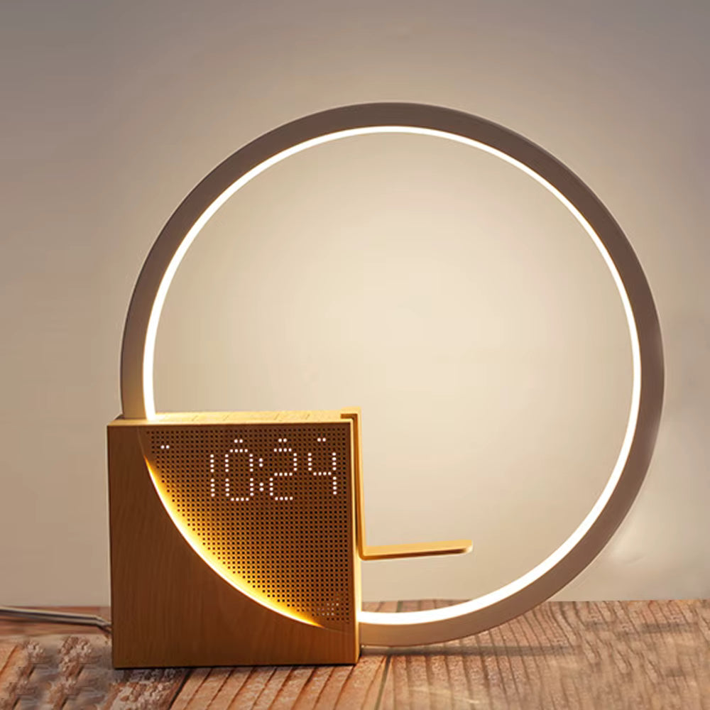 HaloSense Wooden Smart Clock Lamp — Light & Nature Sounds