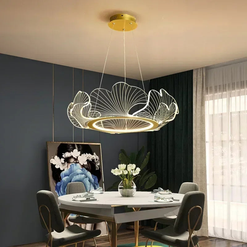 Modern Petal Pendant Light – Acrylic Flower Chandelier