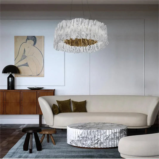 Ripple Acrylic LED Pendant Light – Modern Sculptural Chandelier