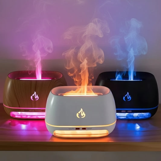 FlameGlow Salt Humidifier — Himalayan Flame-Effect Diffuser
