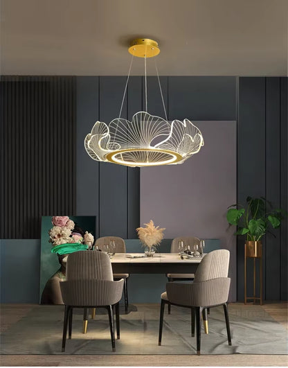 Modern Petal Pendant Light – Acrylic Flower Chandelier