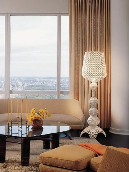 Italian Designer Hollow Goblet Acrylic Floor Lamp — Modern Sculptural LED Statement Piece