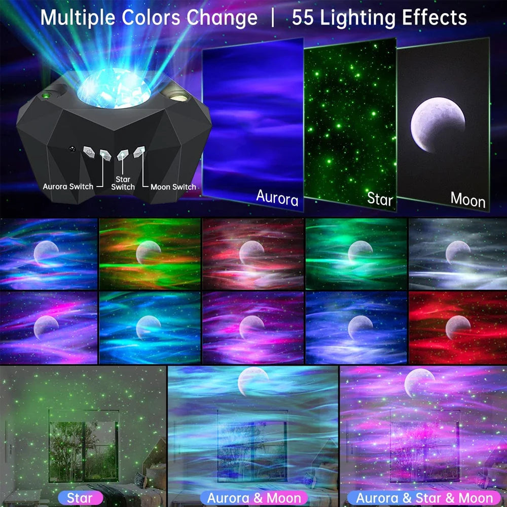 Aurora Borealis Galaxy Projector — Northern Lights Star Lamp