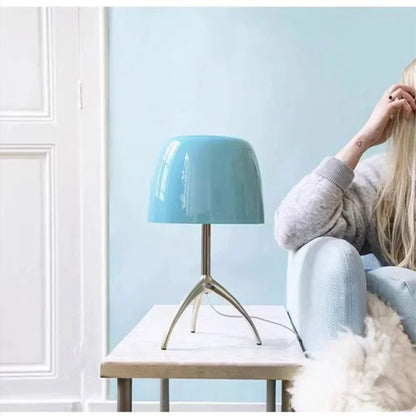 Nordic Glass Tripod Table Lamp — Modern Colored Desk & Bedside Lighting