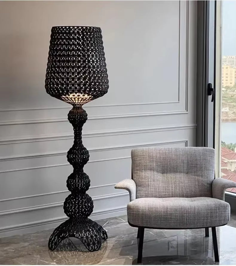 Italian Designer Hollow Goblet Acrylic Floor Lamp — Modern Sculptural LED Statement Piece