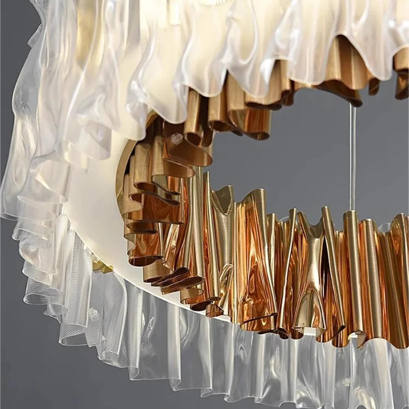 Ripple Acrylic LED Pendant Light – Modern Sculptural Chandelier