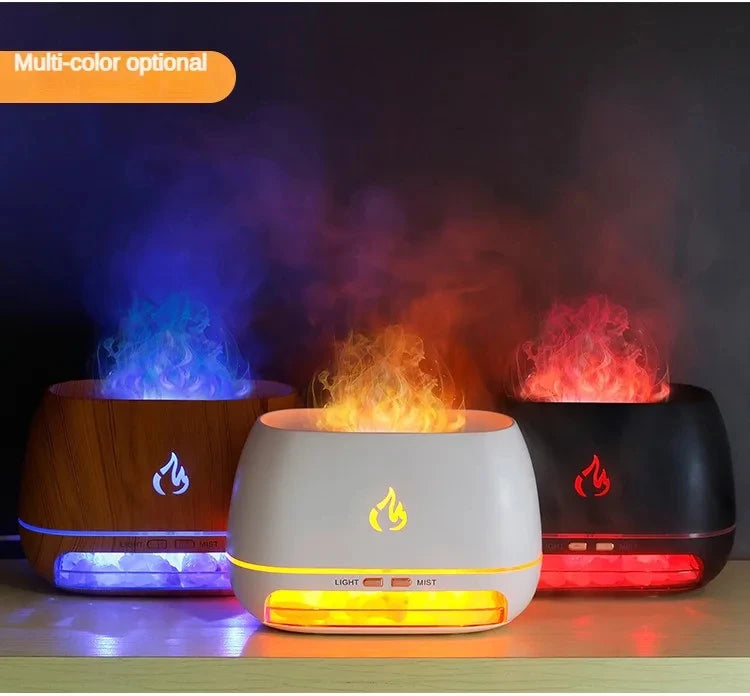 FlameGlow Salt Humidifier — Himalayan Flame-Effect Diffuser