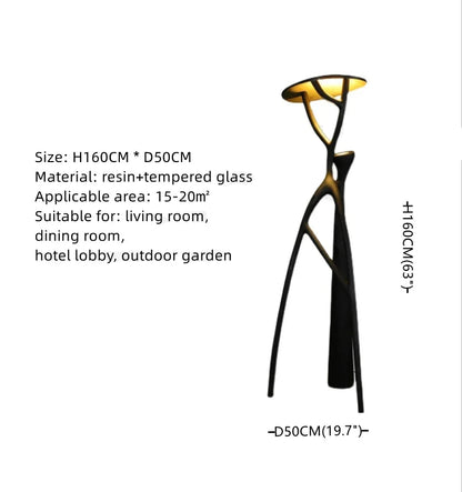 Nordic Sculptural Resin Floor Lamp – Modern Art Floor Light with Warm LED