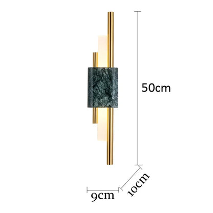 VerdeLuxe Marble Wall Sconce – Modern Gold Accent LED Light