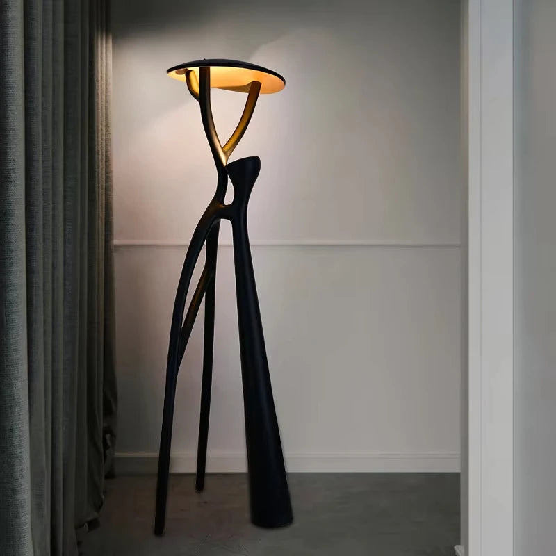 Nordic Sculptural Resin Floor Lamp – Modern Art Floor Light with Warm LED