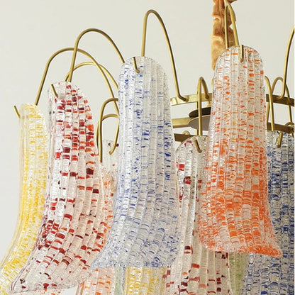 Colorful Art Glass Chandelier – Modern Statement Pendant Light