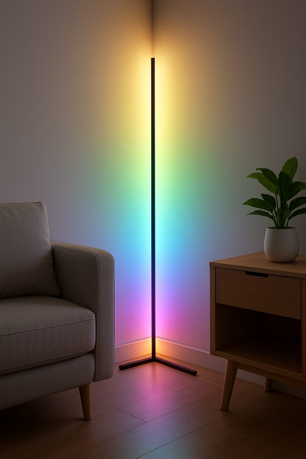 RGB Corner Floor Lamp — Color-Changing Mood Light