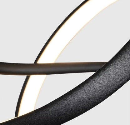 Ribbon Minimalist LED Chandelier – Sculptural Aluminum Pendant Light