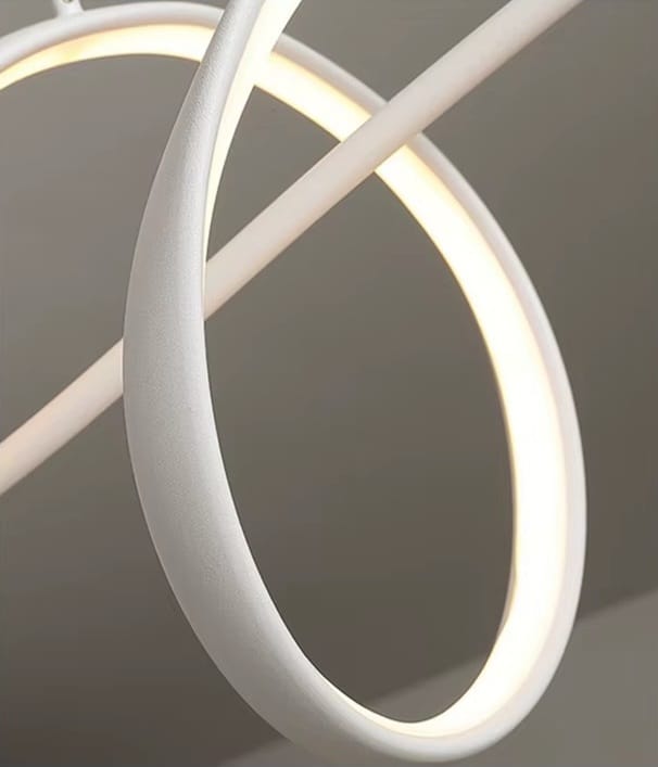 Ribbon Minimalist LED Chandelier – Sculptural Aluminum Pendant Light