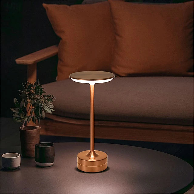 Modern Metal Touch Lamp — Rechargeable LED Table Light