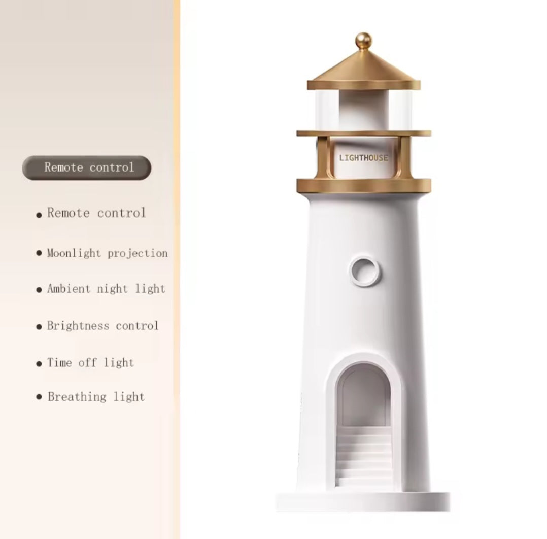 Lighthouse Projection Lamp — Adjustable Moonlight Night Light