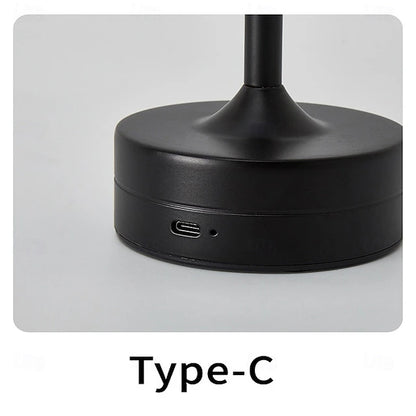 Modern Metal Touch Lamp — Rechargeable LED Table Light