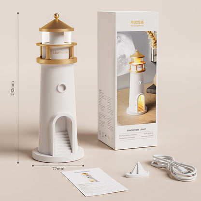 Lighthouse Projection Lamp — Adjustable Moonlight Night Light