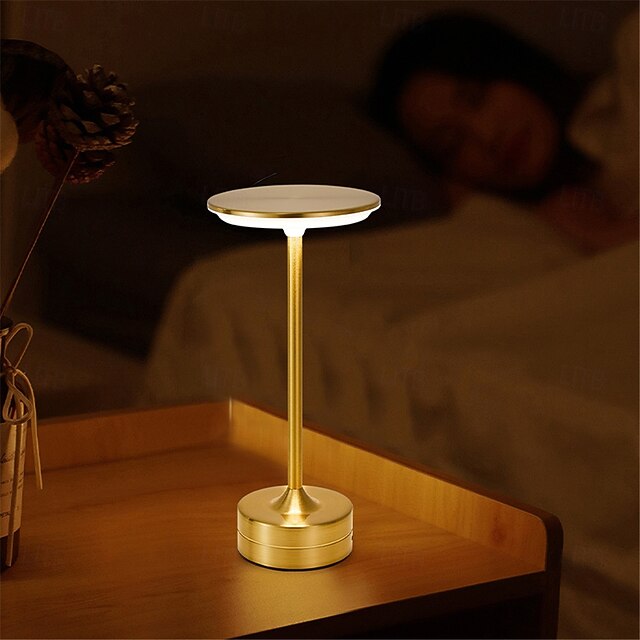 Modern Metal Touch Lamp — Rechargeable LED Table Light