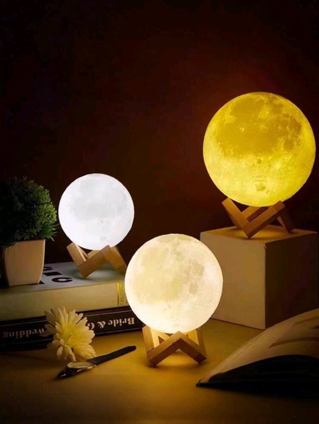 3D Moon Lamp — Touch & Remote Rechargeable LED Light