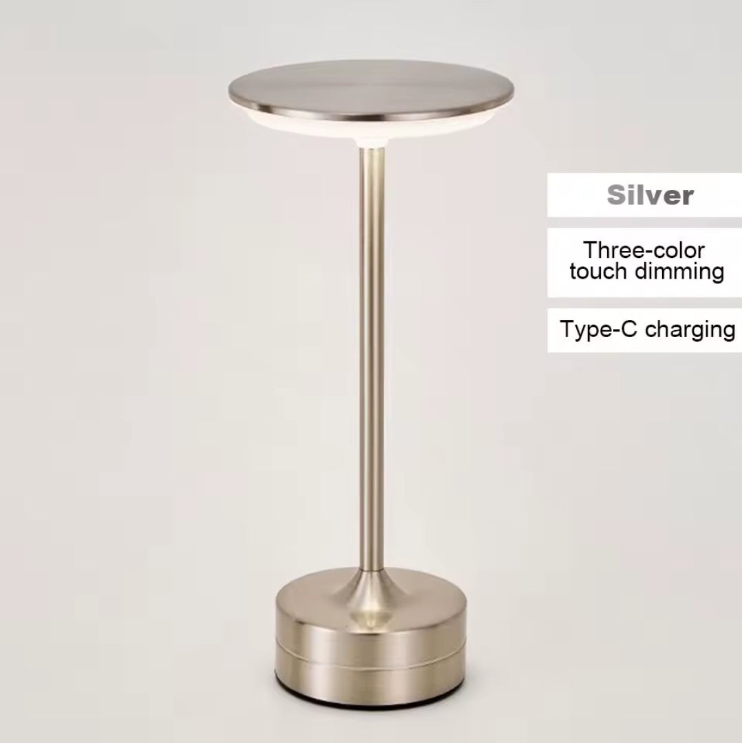 Modern Metal Touch Lamp — Rechargeable LED Table Light