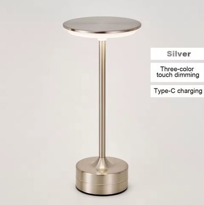 Modern Metal Touch Lamp — Rechargeable LED Table Light