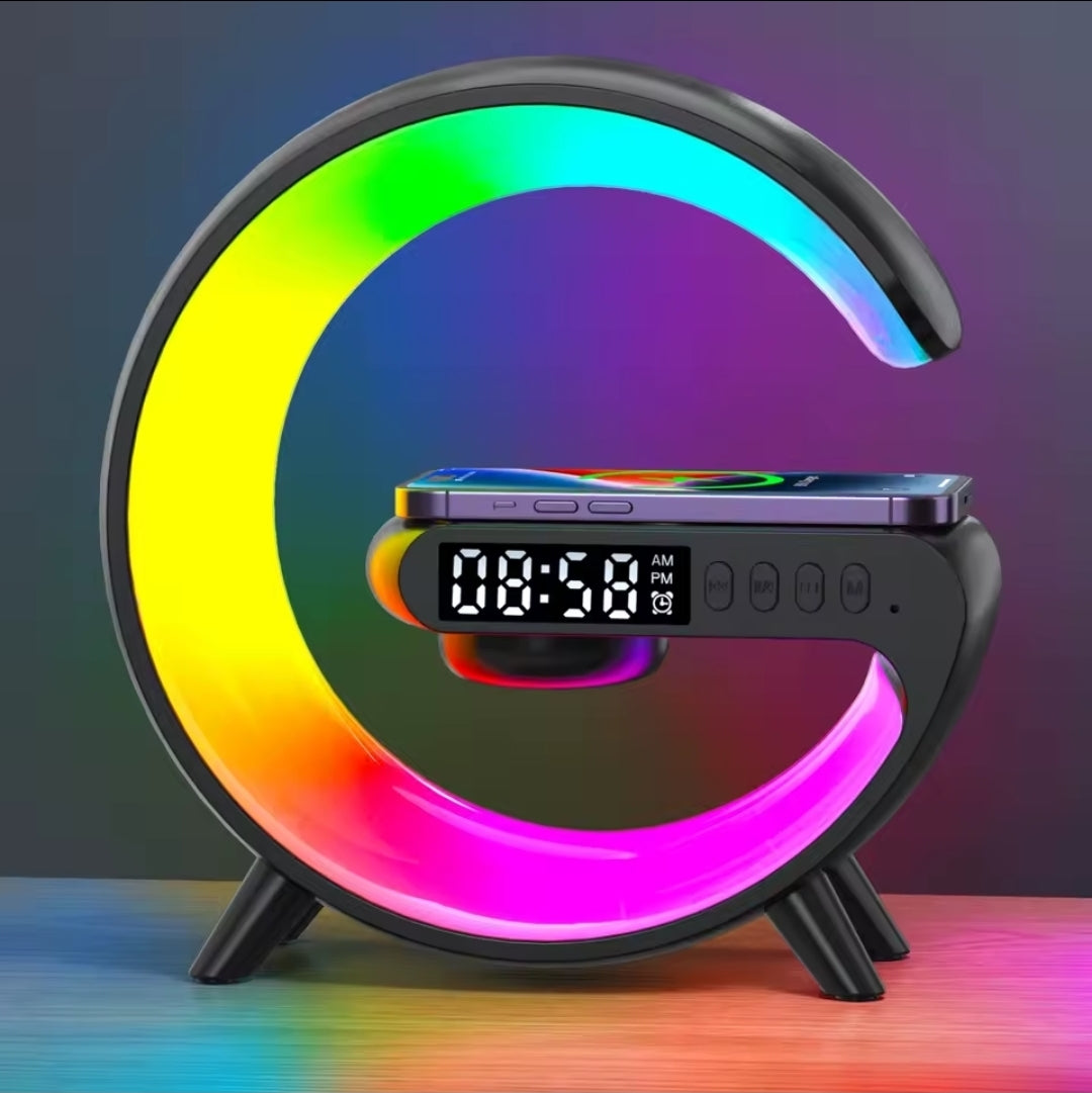 GlowArc Smart Lamp Clock — RGB Light + Wireless Charging