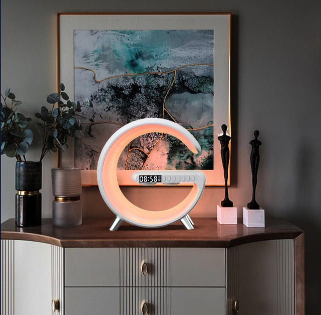 GlowArc Smart Lamp Clock — RGB Light + Wireless Charging