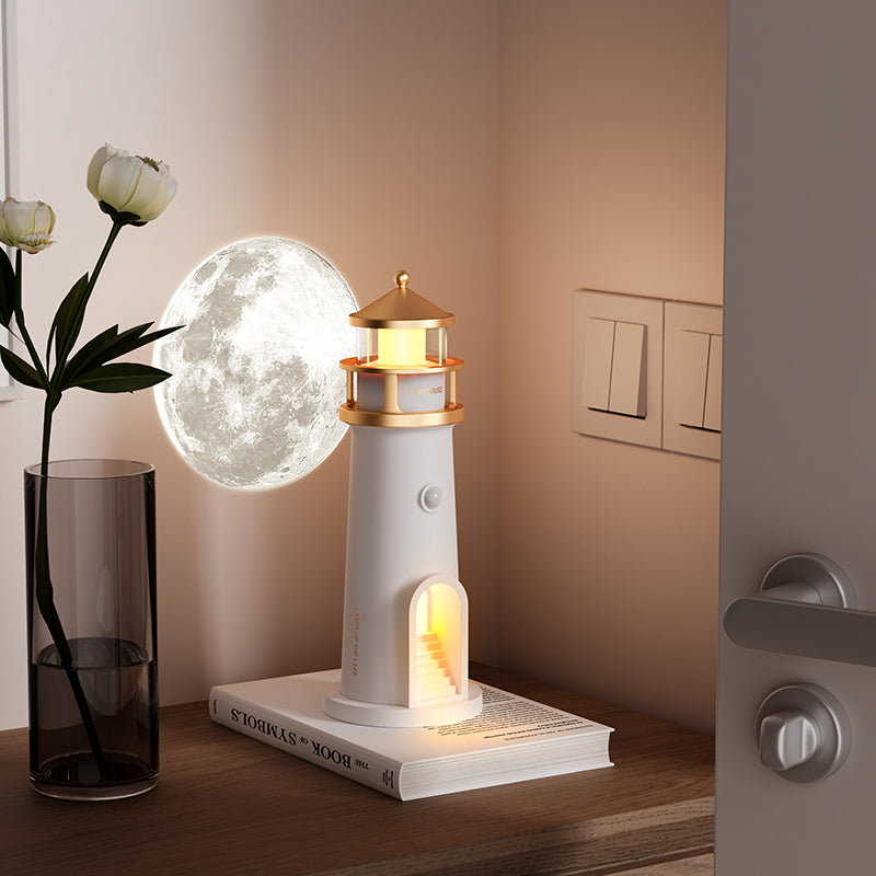 Lighthouse Projection Lamp — Adjustable Moonlight Night Light