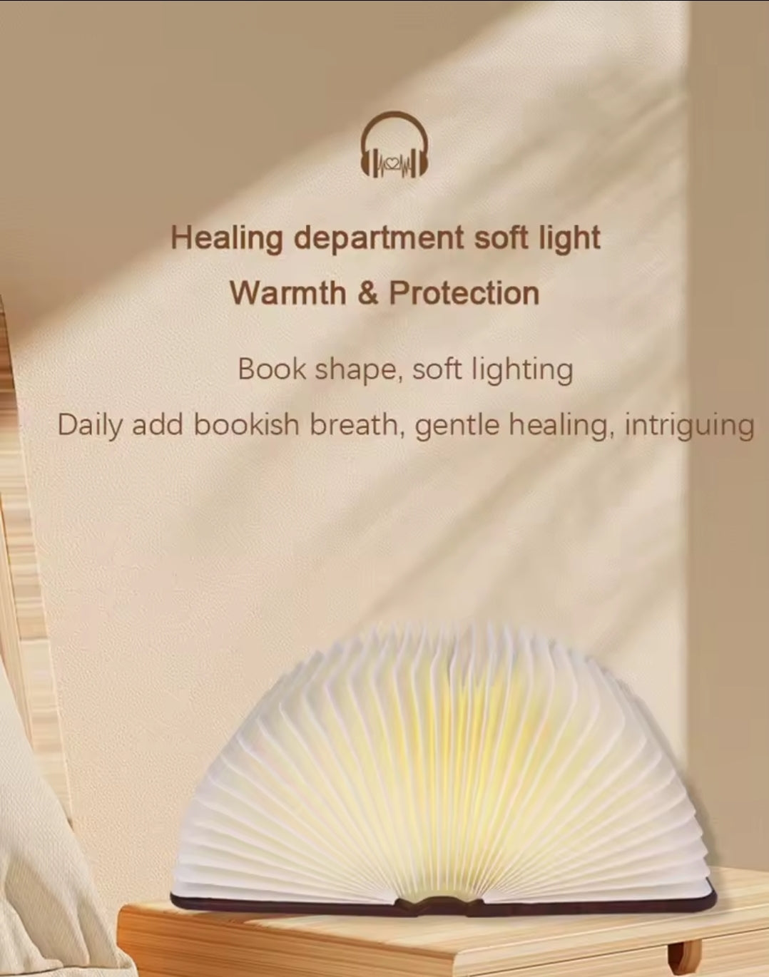 FoldLight Book Lamp — Foldable Wooden LED Light