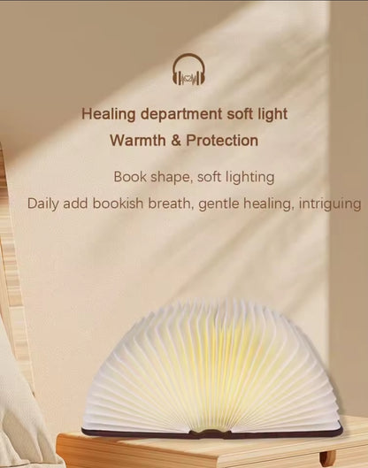 FoldLight Book Lamp — Foldable Wooden LED Light