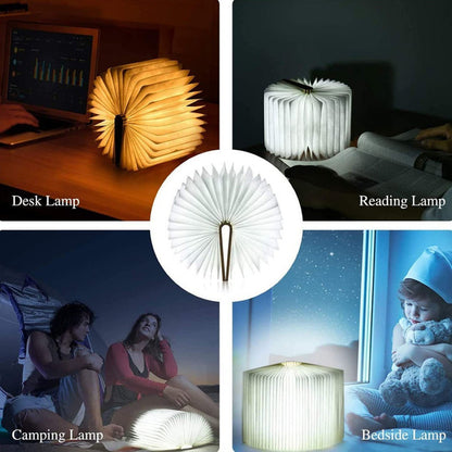 FoldLight Book Lamp — Foldable Wooden LED Light
