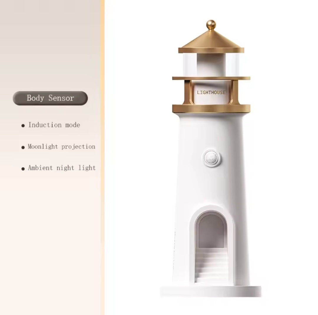 Lighthouse Projection Lamp — Adjustable Moonlight Night Light