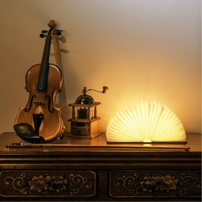 FoldLight Book Lamp — Foldable Wooden LED Light