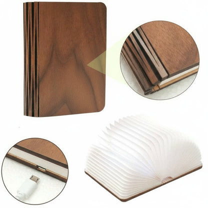 FoldLight Book Lamp — Foldable Wooden LED Light