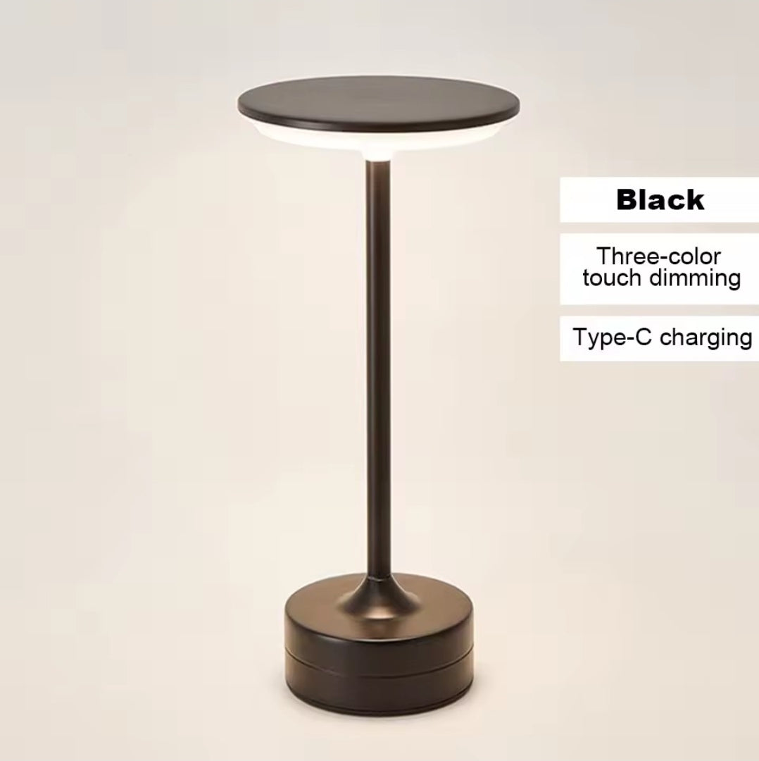 Modern Metal Touch Lamp — Rechargeable LED Table Light