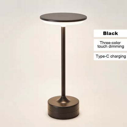 Modern Metal Touch Lamp — Rechargeable LED Table Light