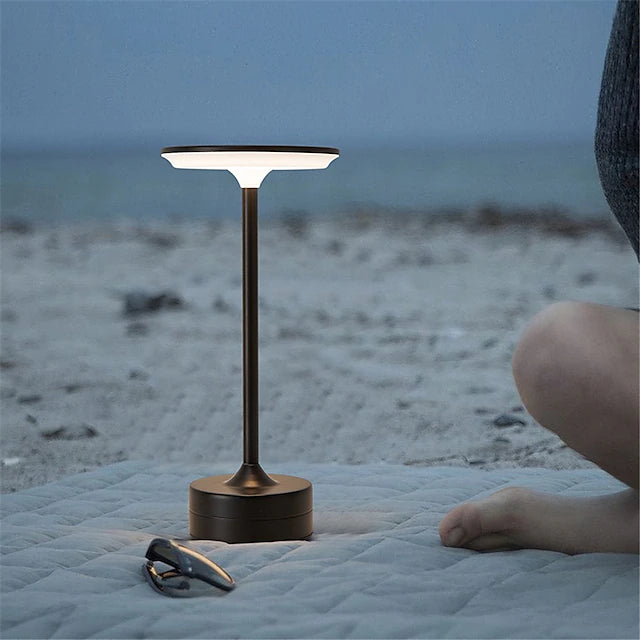 Modern Metal Touch Lamp — Rechargeable LED Table Light