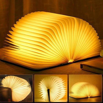 FoldLight Book Lamp — Foldable Wooden LED Light