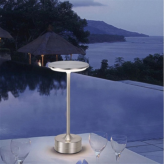 Modern Metal Touch Lamp — Rechargeable LED Table Light