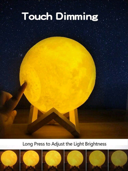 3D Moon Lamp — Touch & Remote Rechargeable LED Light