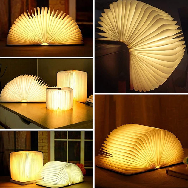 FoldLight Book Lamp — Foldable Wooden LED Light