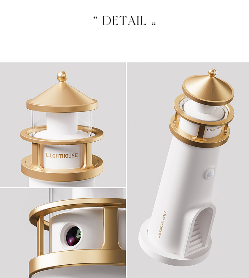 Lighthouse Projection Lamp — Adjustable Moonlight Night Light
