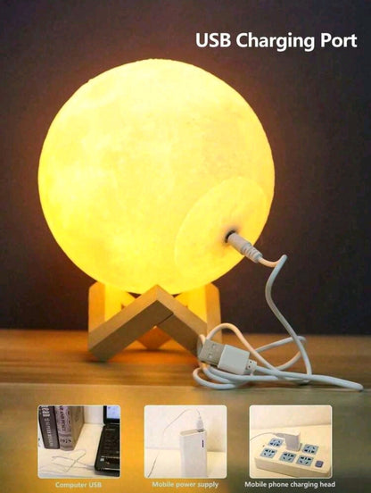 3D Moon Lamp — Touch & Remote Rechargeable LED Light