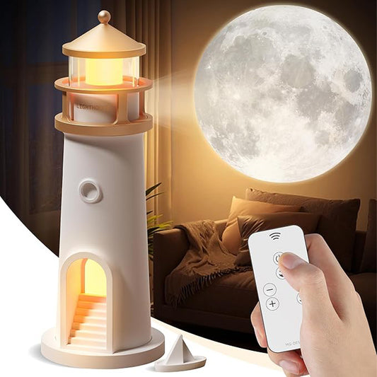 Lighthouse Projection Lamp — Adjustable Moonlight Night Light