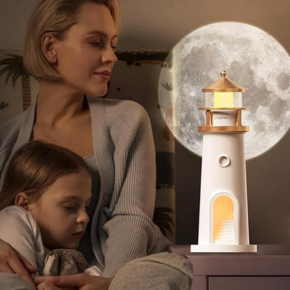 Lighthouse Projection Lamp — Adjustable Moonlight Night Light