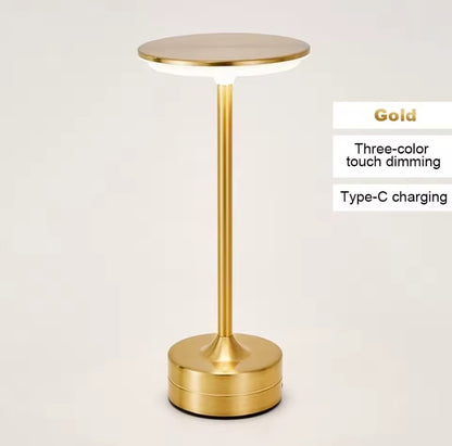 Modern Metal Touch Lamp — Rechargeable LED Table Light