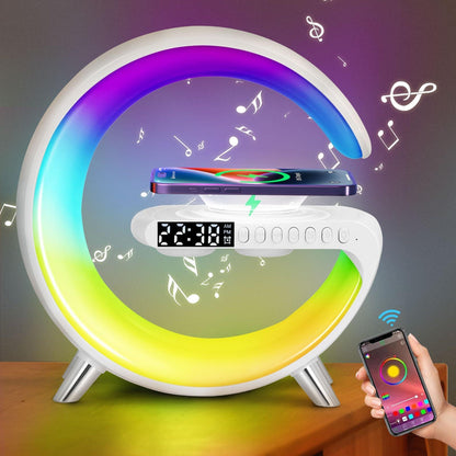 GlowArc Smart Lamp Clock — RGB Light + Wireless Charging
